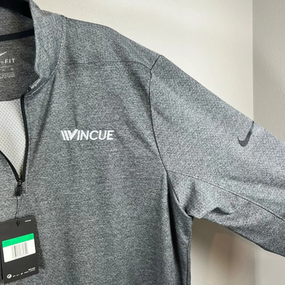 Nike Golf Mens 1/4 Zip Dri-Fit Pullover Sweatshirt Gray Embroidered Logo Size XL - Picture 6 of 11